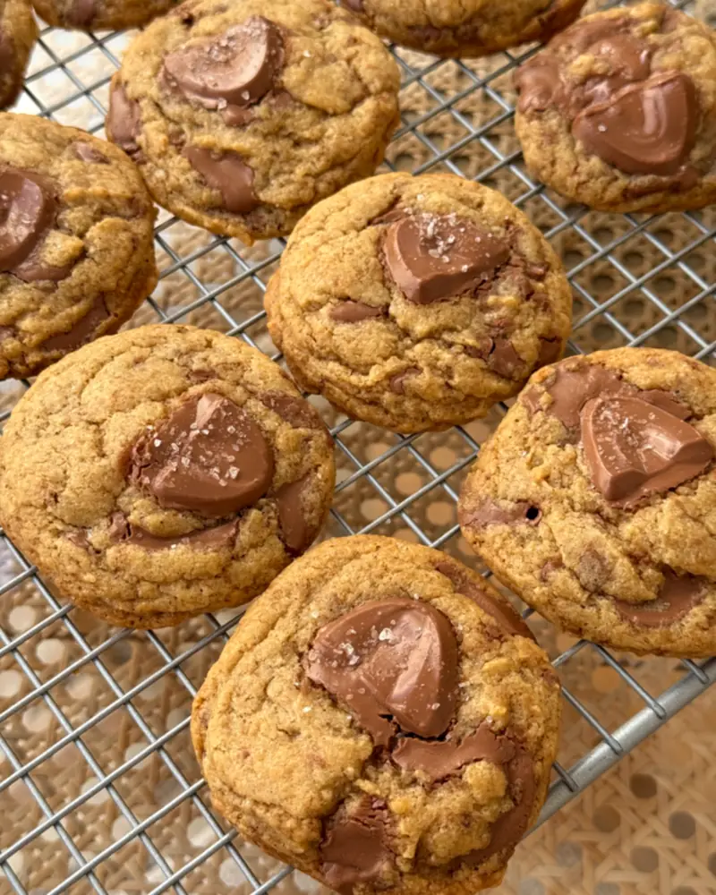 Homemade milk chocolate chunk cookies from a Doha home bakery